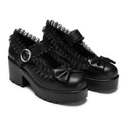 KOI Tira Ruffle Mary Janes ‘ Dark Delights Edition’