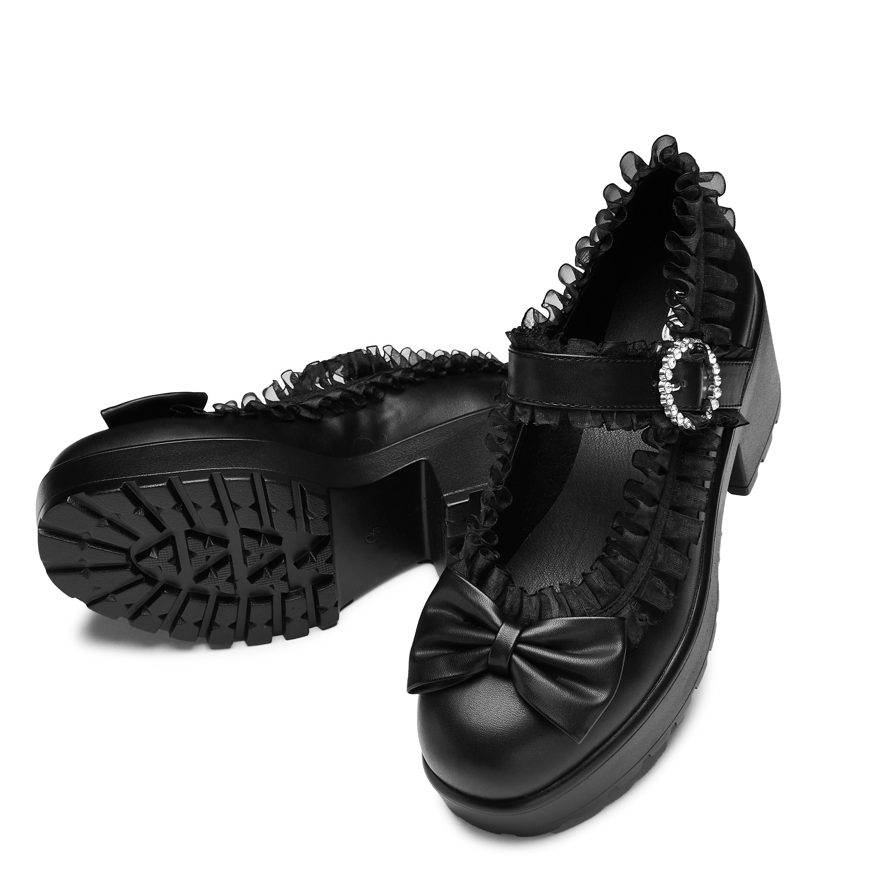 KOI Tira Ruffle Mary Janes ‘ Dark Delights Edition’