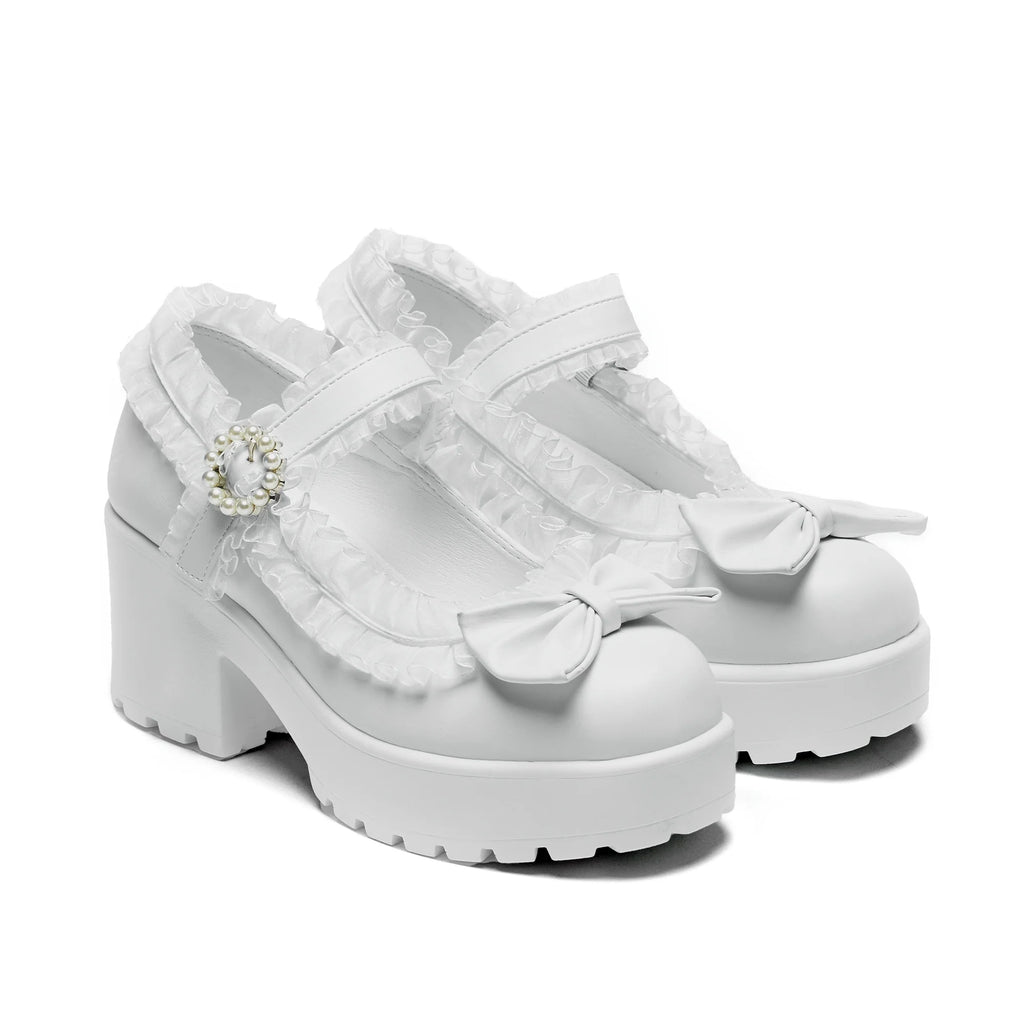 KOI Tira Ruffle Mary Janes ‘ Porcelain Delights Edition’