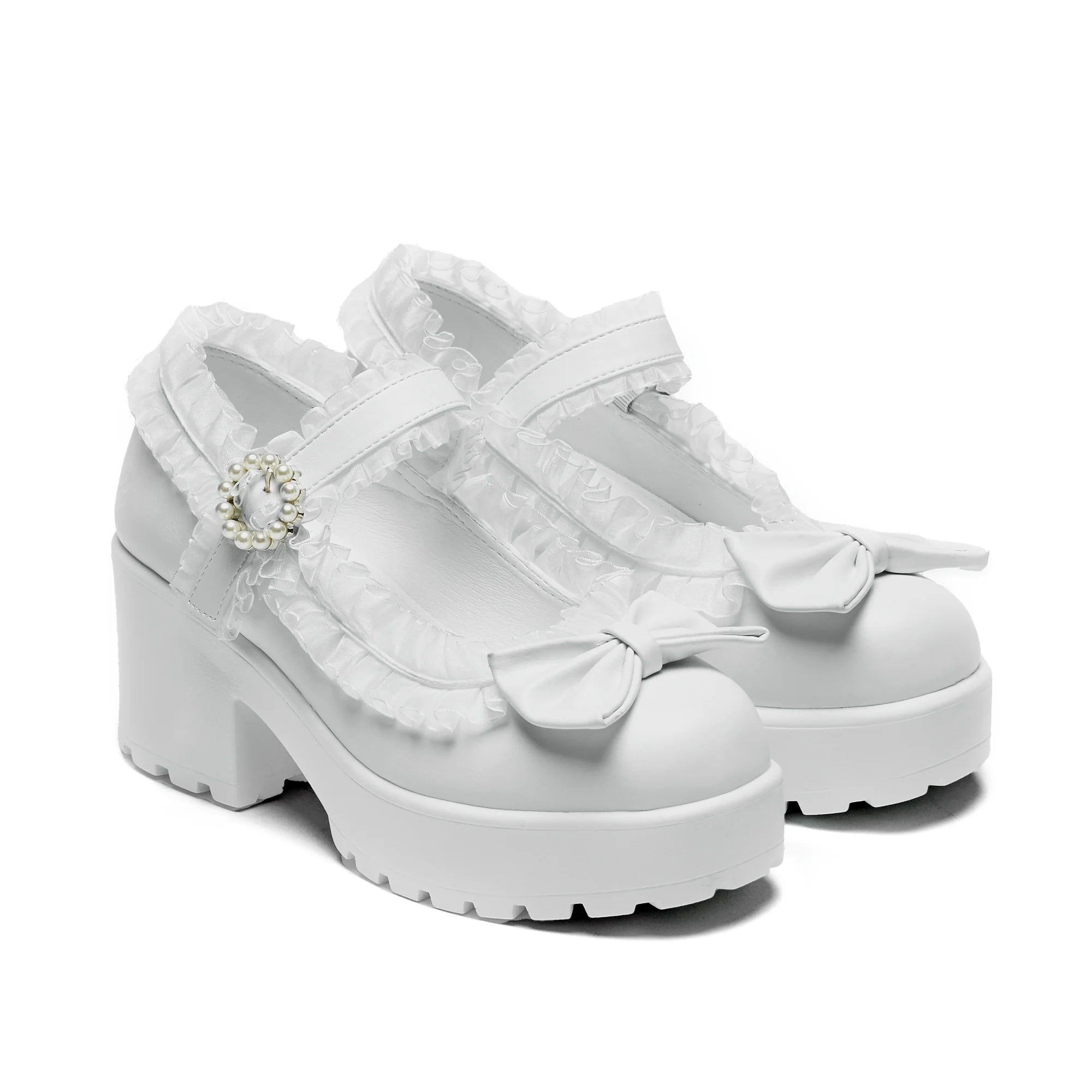 KOI Tira Ruffle Mary Janes ‘ Porcelain Delights Edition’-Clearance