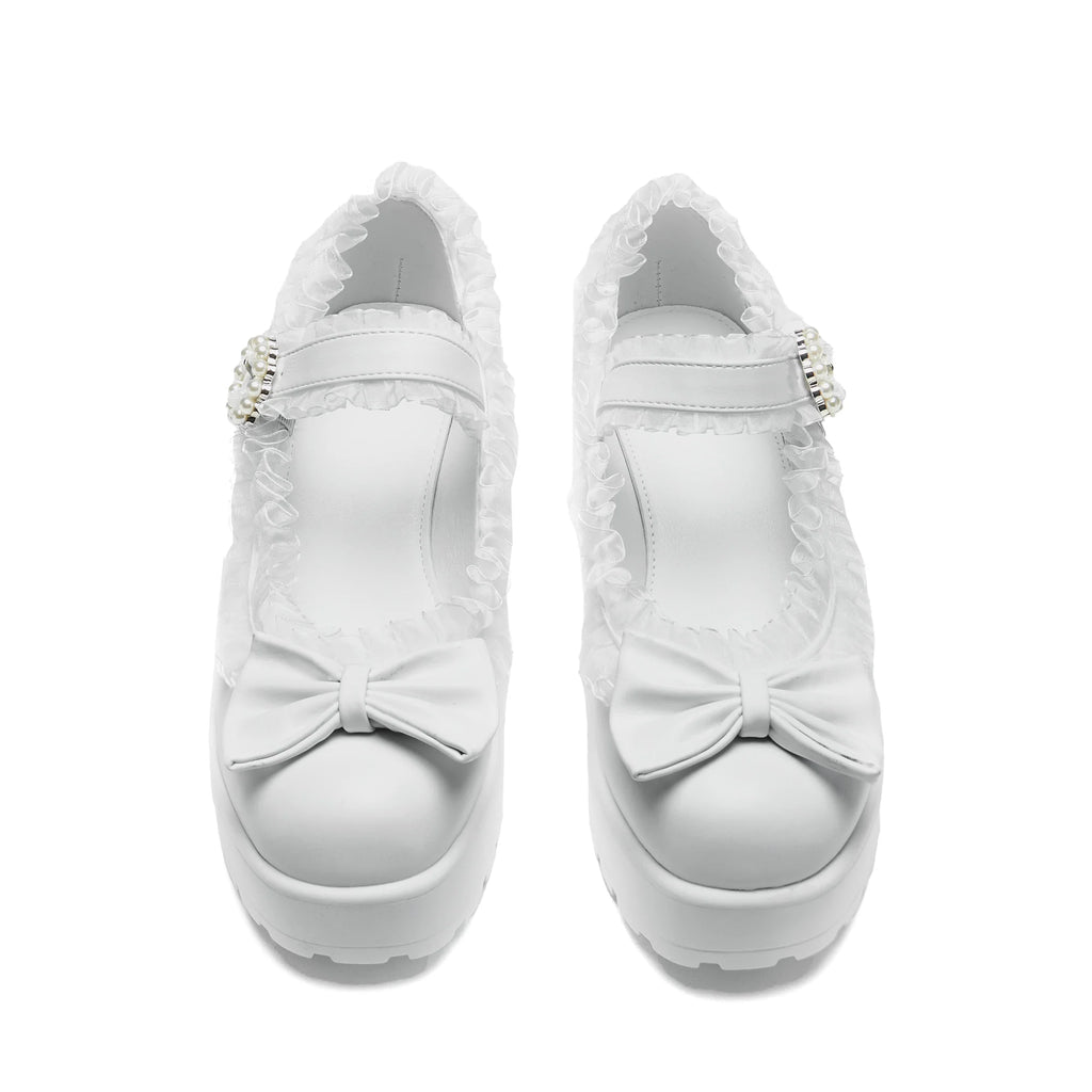 KOI Tira Ruffle Mary Janes ‘ Porcelain Delights Edition’-Clearance