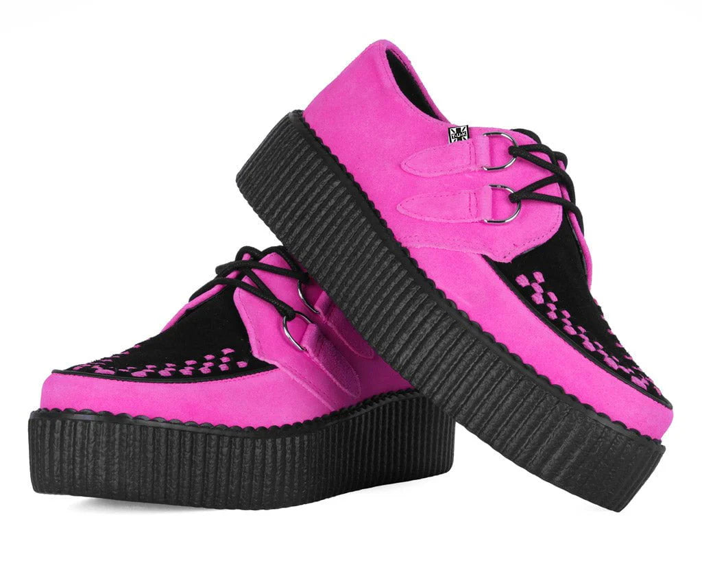 TUK-V3390 Viva Mondo Creeper en suède néon rose et noir