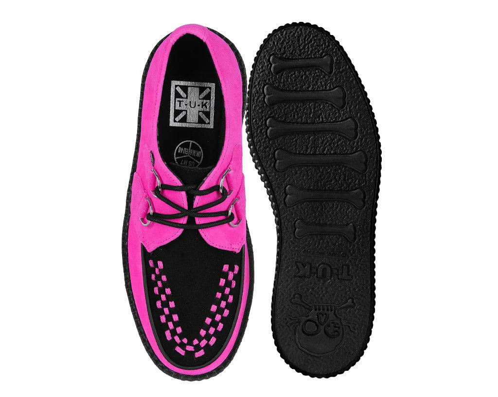 TUK-V3390 Viva Mondo Creeper en suède néon rose et noir