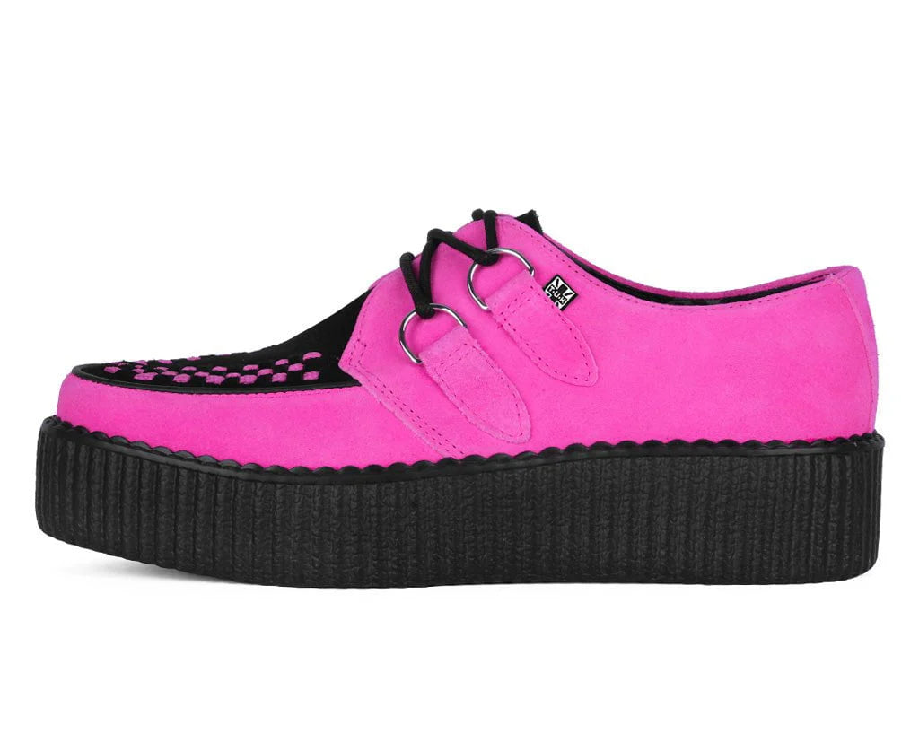 TUK-V3390 Viva Mondo Creeper en suède néon rose et noir