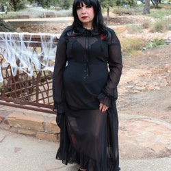 TUK Black TUKskin Flower Lace Viva Low Mary Jane