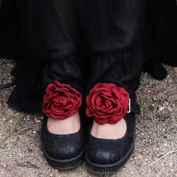 TUK Black TUKskin Flower Lace Viva Low Mary Jane
