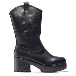 WINTU Long Chunky Western Cowboy Boots