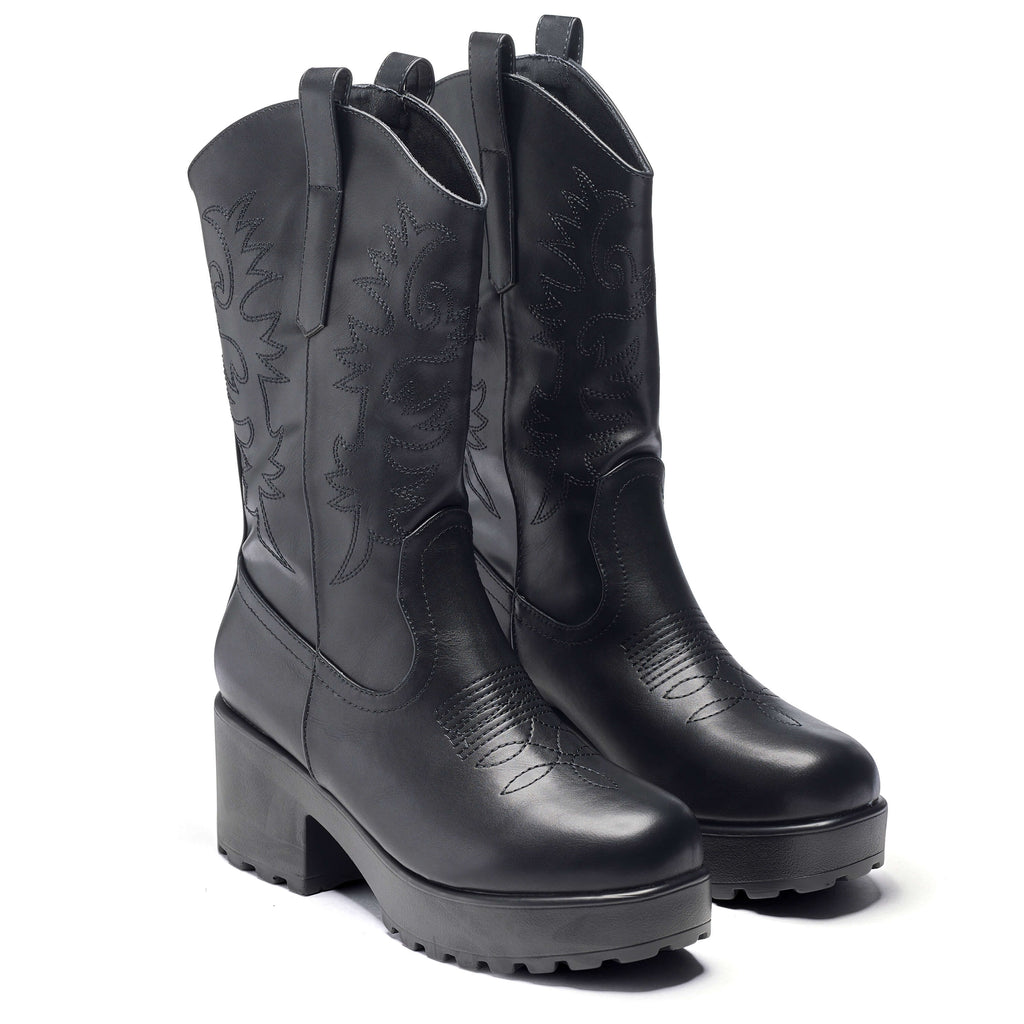 KOI WINTU Long Chunky Western Cowboy Boots