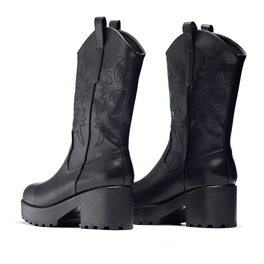 KOI WINTU Long Chunky Western Cowboy Boots