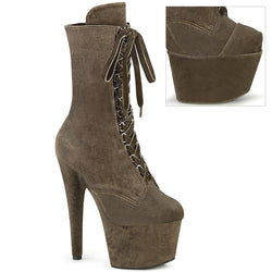 Pleaser Adore-1045VEL-Khaki-Size 8-Clearance