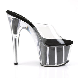Pleaser Adore-701G-Clear-Black-Size 7-Clearance