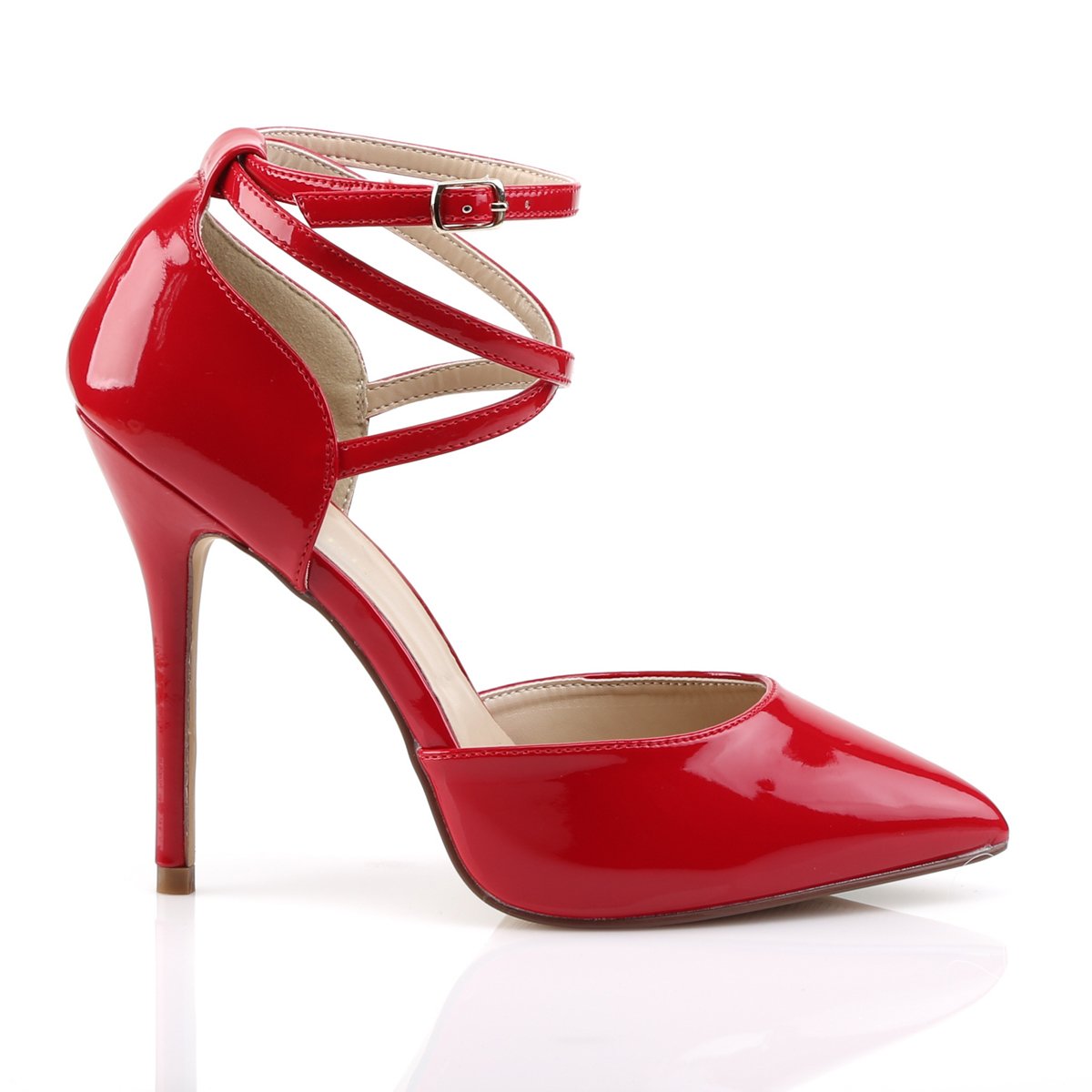 Pleaser Amuse-25-Red-Size 14-Clearance