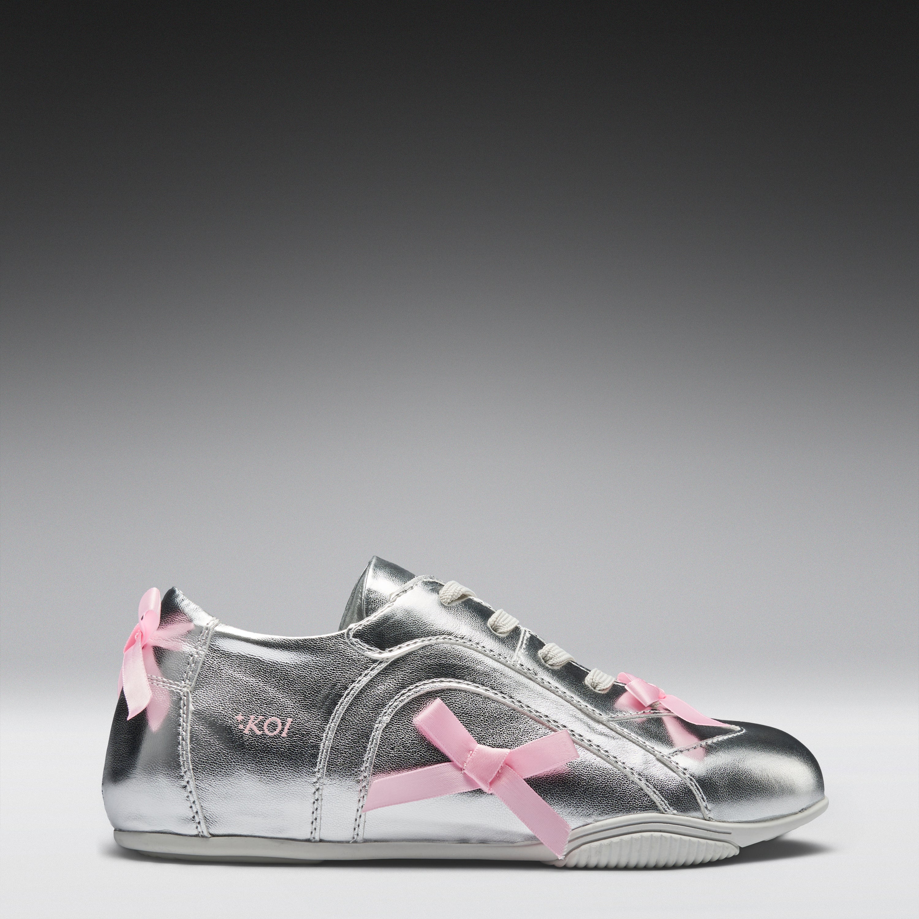 KOI Bambalina Cat Lace up Bow Pumps- Silver
