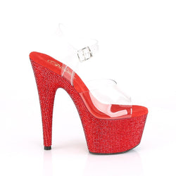 Pleaser Bejeweled-708DM-Clear-Red-Size 5-Clearance