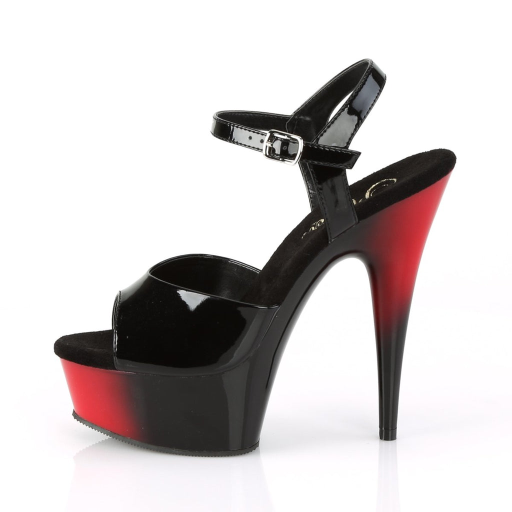 Pleaser Delight-609BR-Noir-Rouge-Taille 8-Liquidation