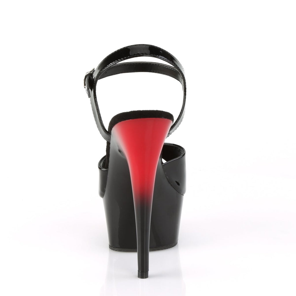 Pleaser Delight-609BR-Noir-Rouge-Taille 8-Liquidation
