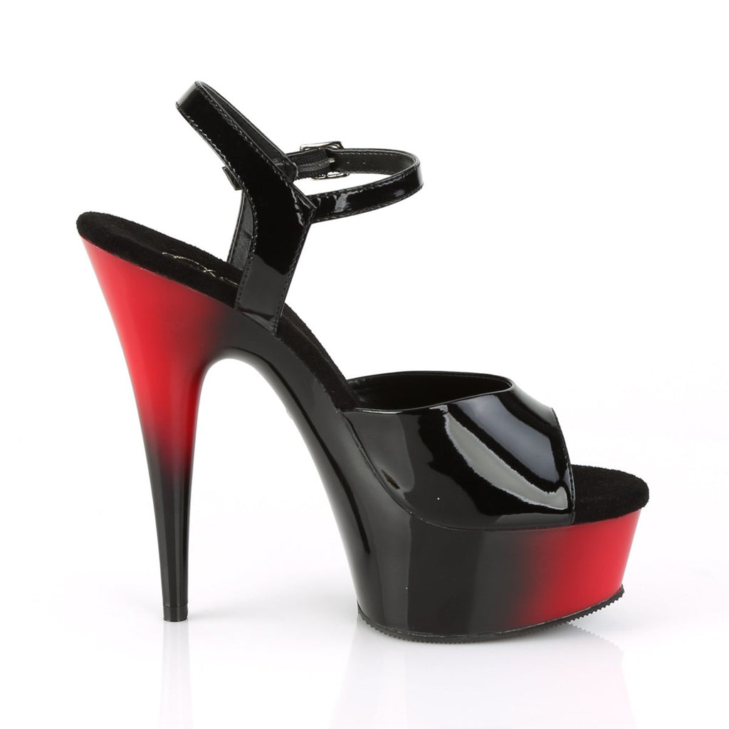 Pleaser Delight-609BR-Noir-Rouge-Taille 8-Liquidation