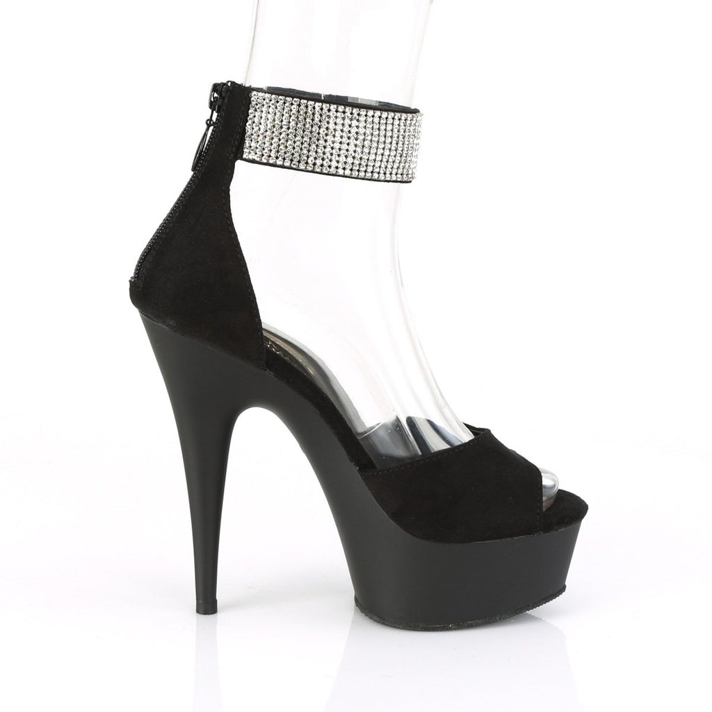 Pleaser Delight-625- Black-Size 5-Clearance