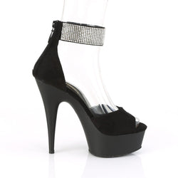 Pleaser Delight-625- Black-Size 5-Clearance