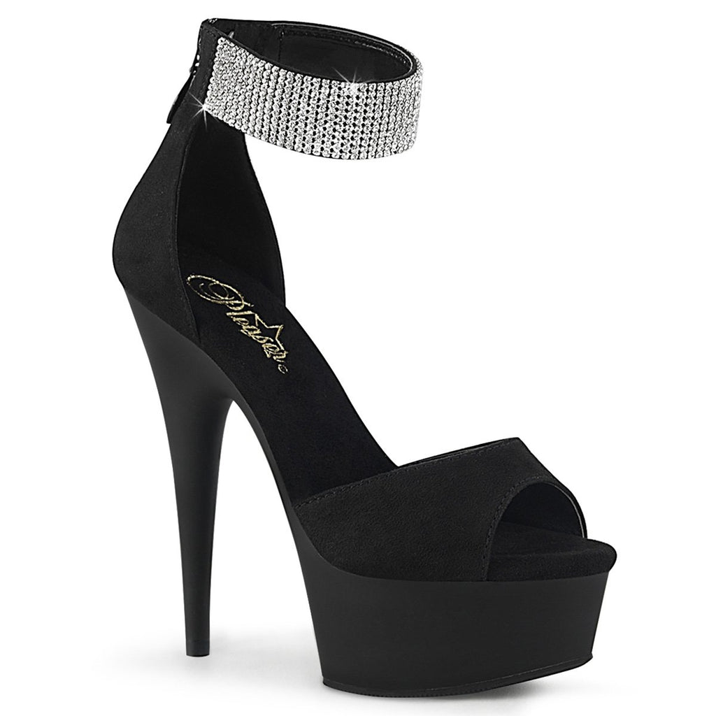 Pleaser Delight-625- Black-Size 5-Clearance