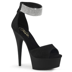 Pleaser Delight-625- Black-Size 5-Clearance