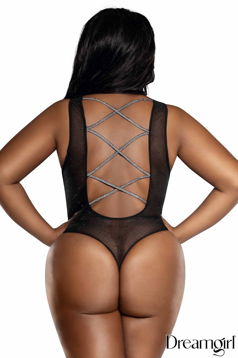 Rhinestone Mesh Teddy