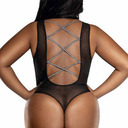 Rhinestone Mesh Teddy