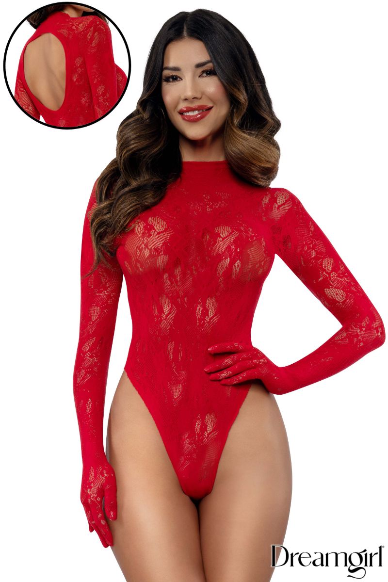 Dream Girl Long-Sleeve Lace Teddy
