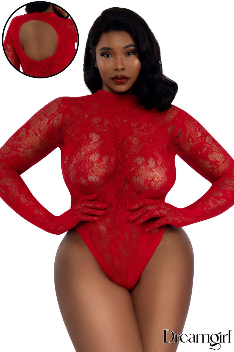 Dream Girl Long-Sleeve Lace Teddy