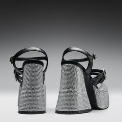 KOI Felicity Crystal Strappy Heels- Silver