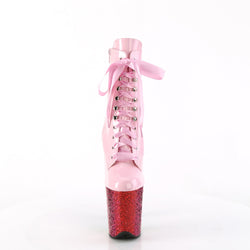 Pleaser Flamingo-1020HG-Baby Pink/Rainbow Glitter-Size 5-Clearance