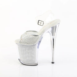 Pleaser Flamingo-808PREM-RSN-Clear-Silver-Size 6-Clearance