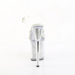 Pleaser Flamingo-808PREM-RSN-Clear-Silver-Size 6-Clearance