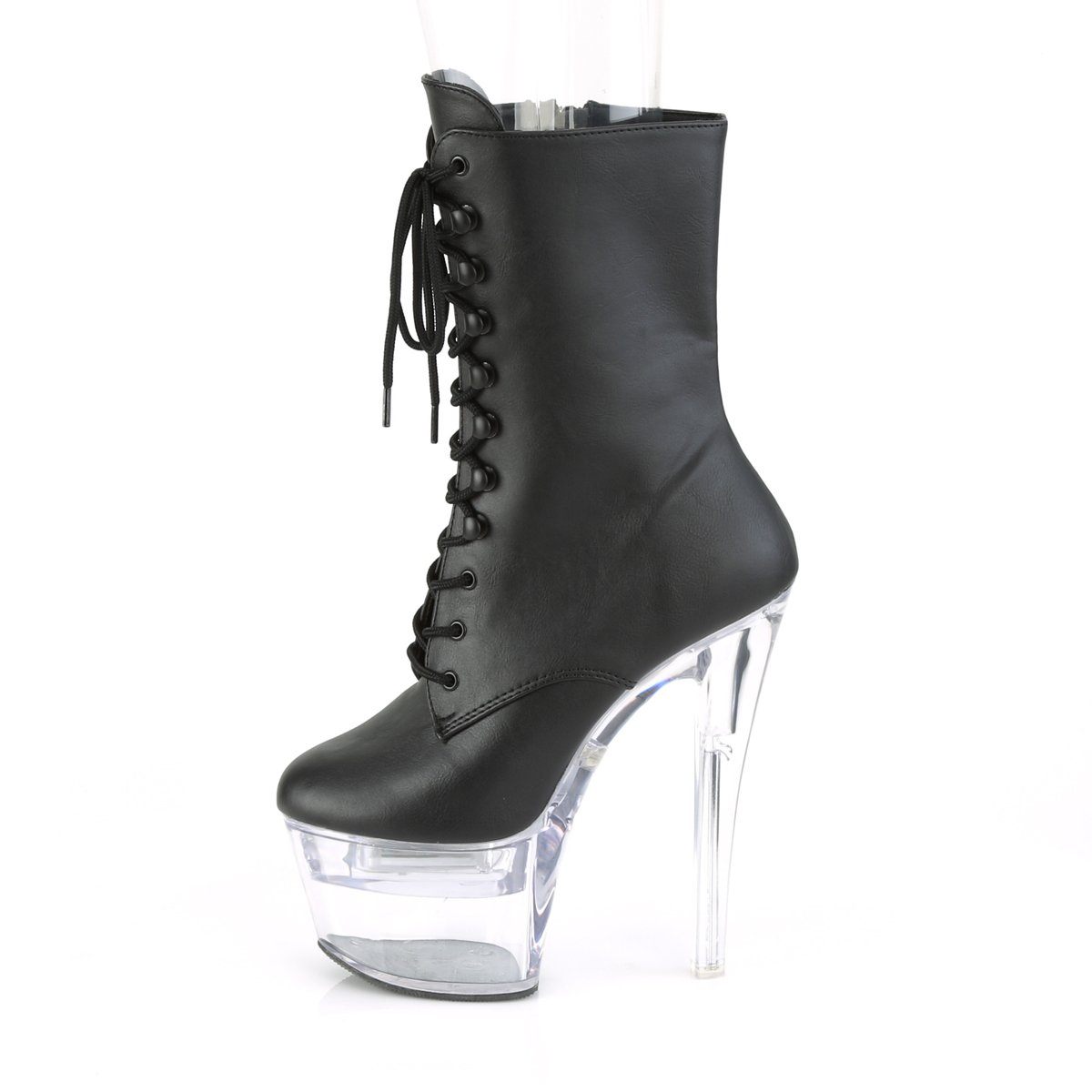 Pleaser Flashdance-1020-7-Black-Clear-Size 5-Clearance