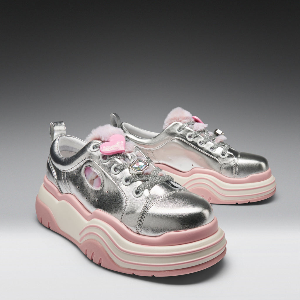KOI Girlie Pop Chunky Trainers- Silver