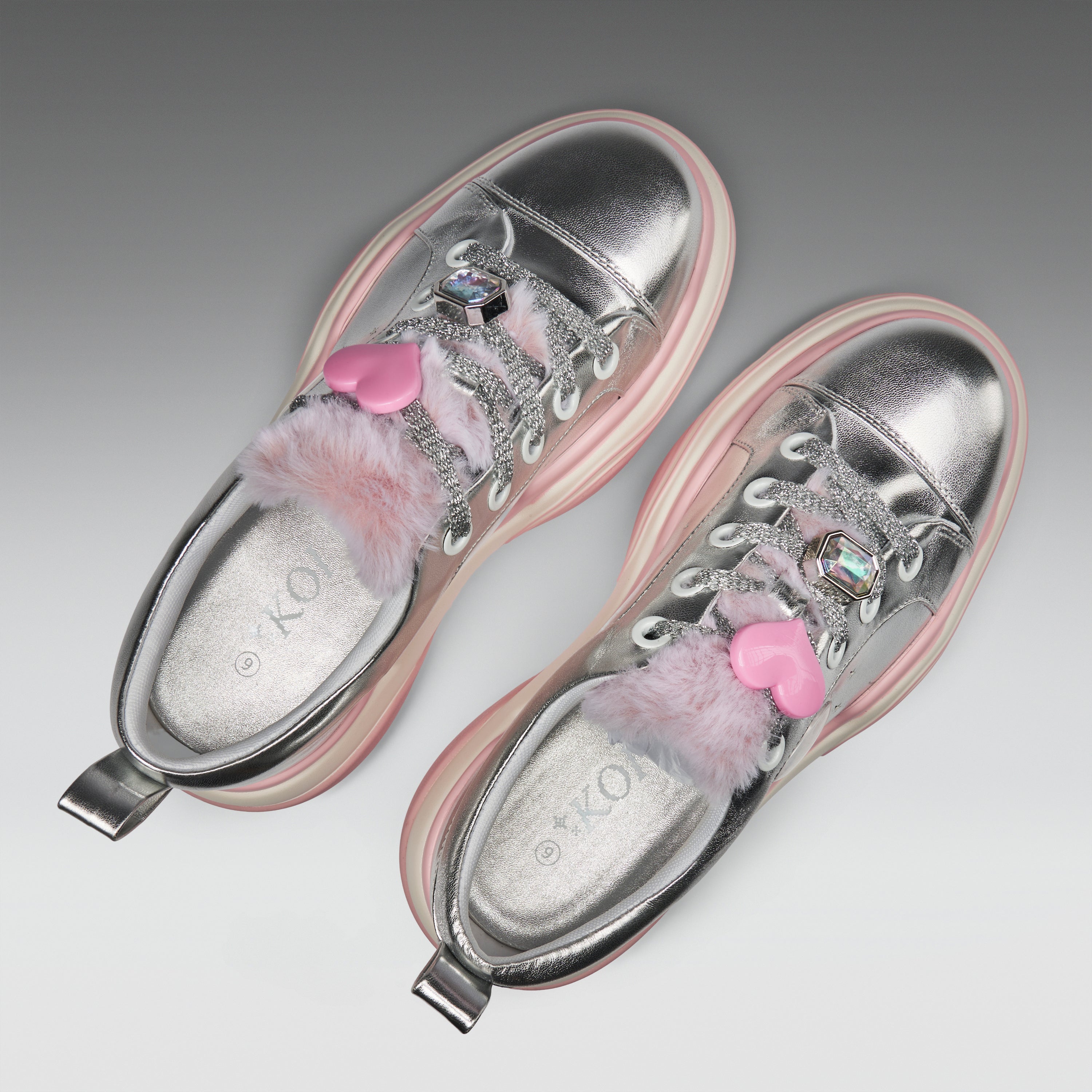 KOI Girlie Pop Chunky Trainers- Silver