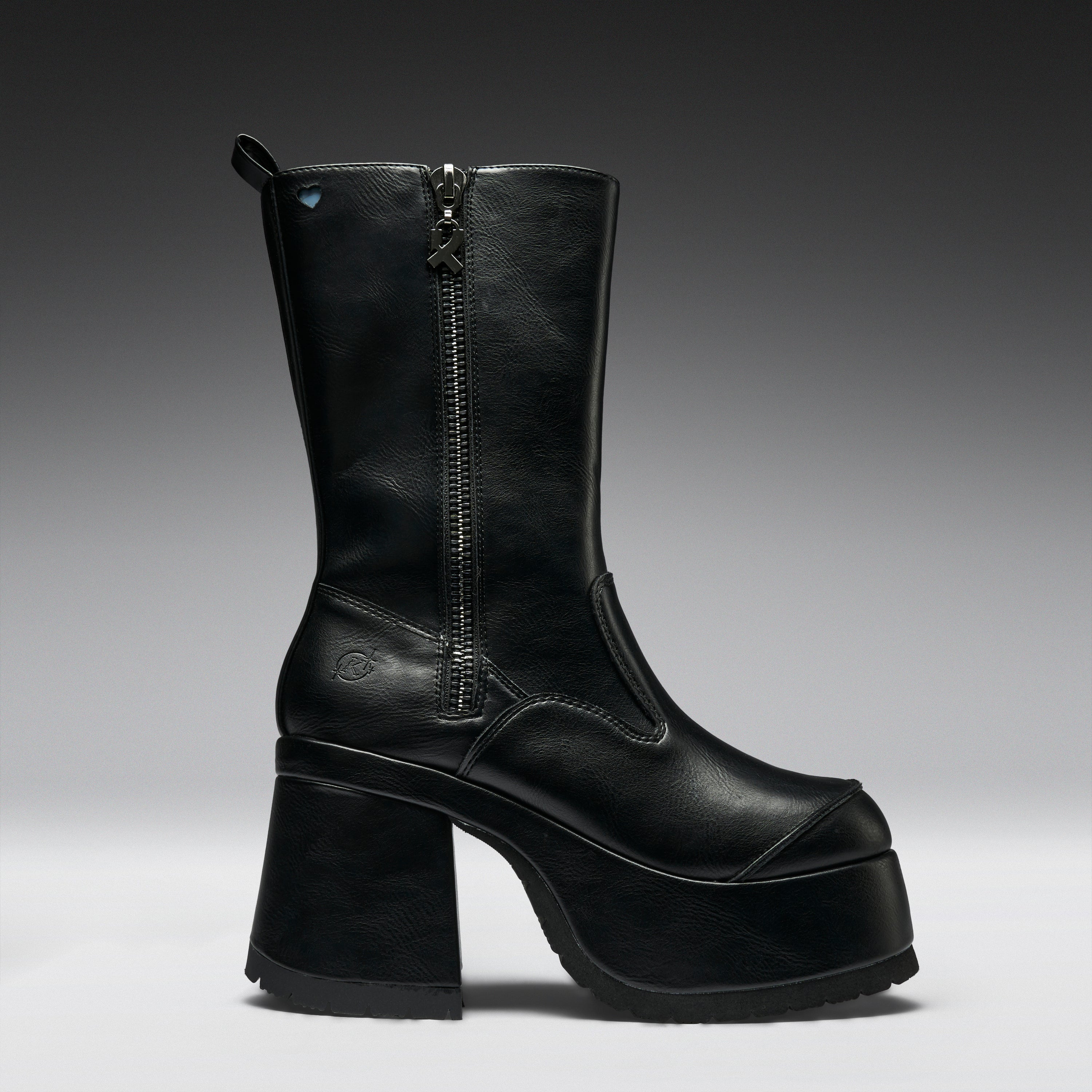 KOI Halcyon Chunky Heeled Boots-Black