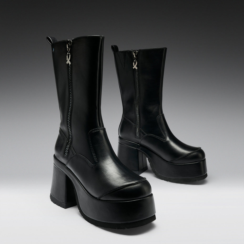 KOI Halcyon Chunky Heeled Boots-Black