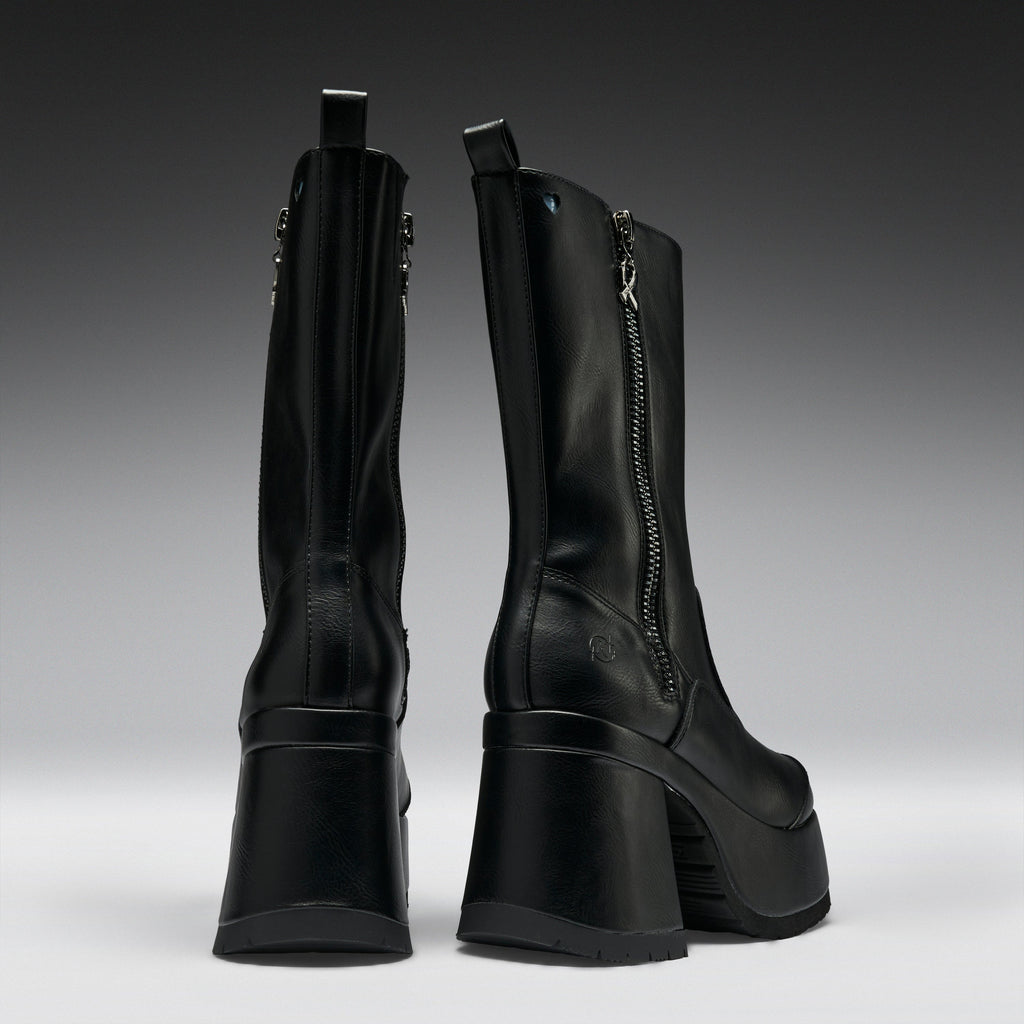 KOI Halcyon Chunky Heeled Boots-Black