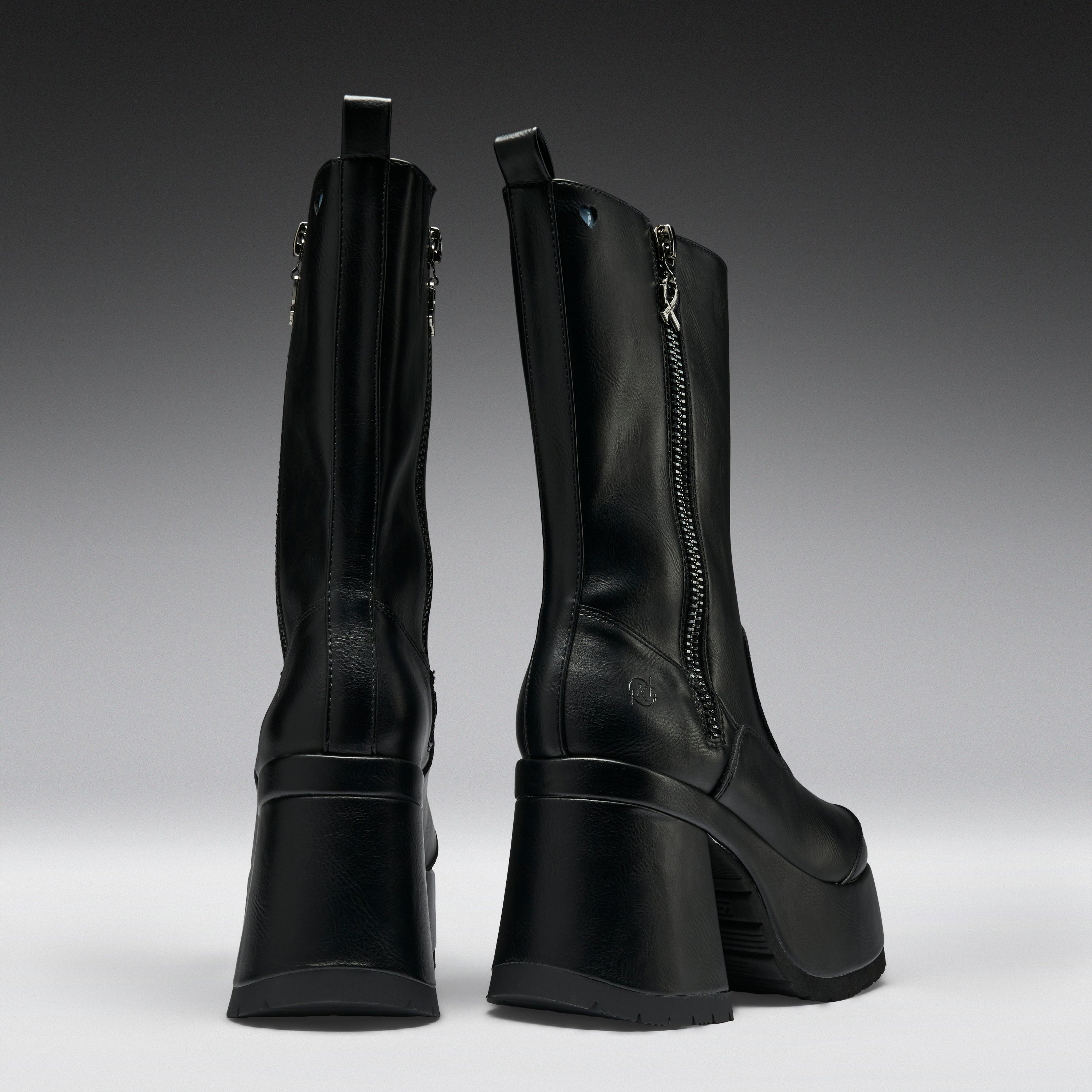 KOI Halcyon Chunky Heeled Boots-Black