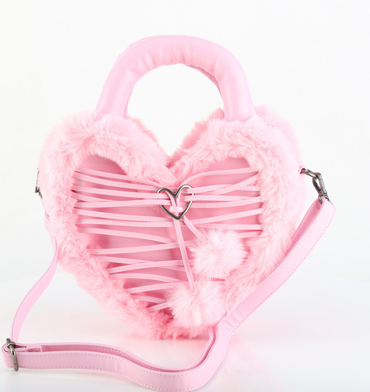 Demonia HB-631 Faux Fur Heart Shaped Purse