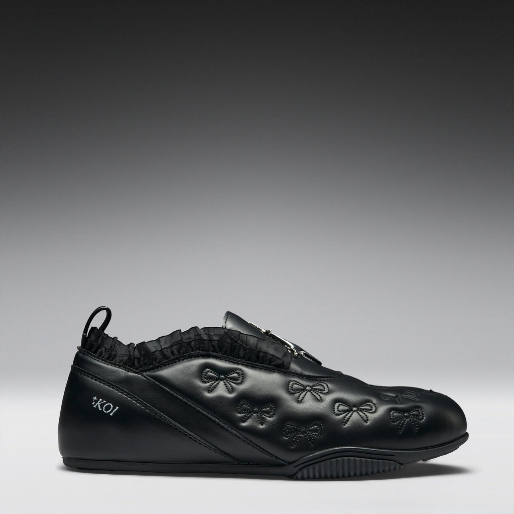 KOI Heartbreaker Sporty Slip On Shoes- Black