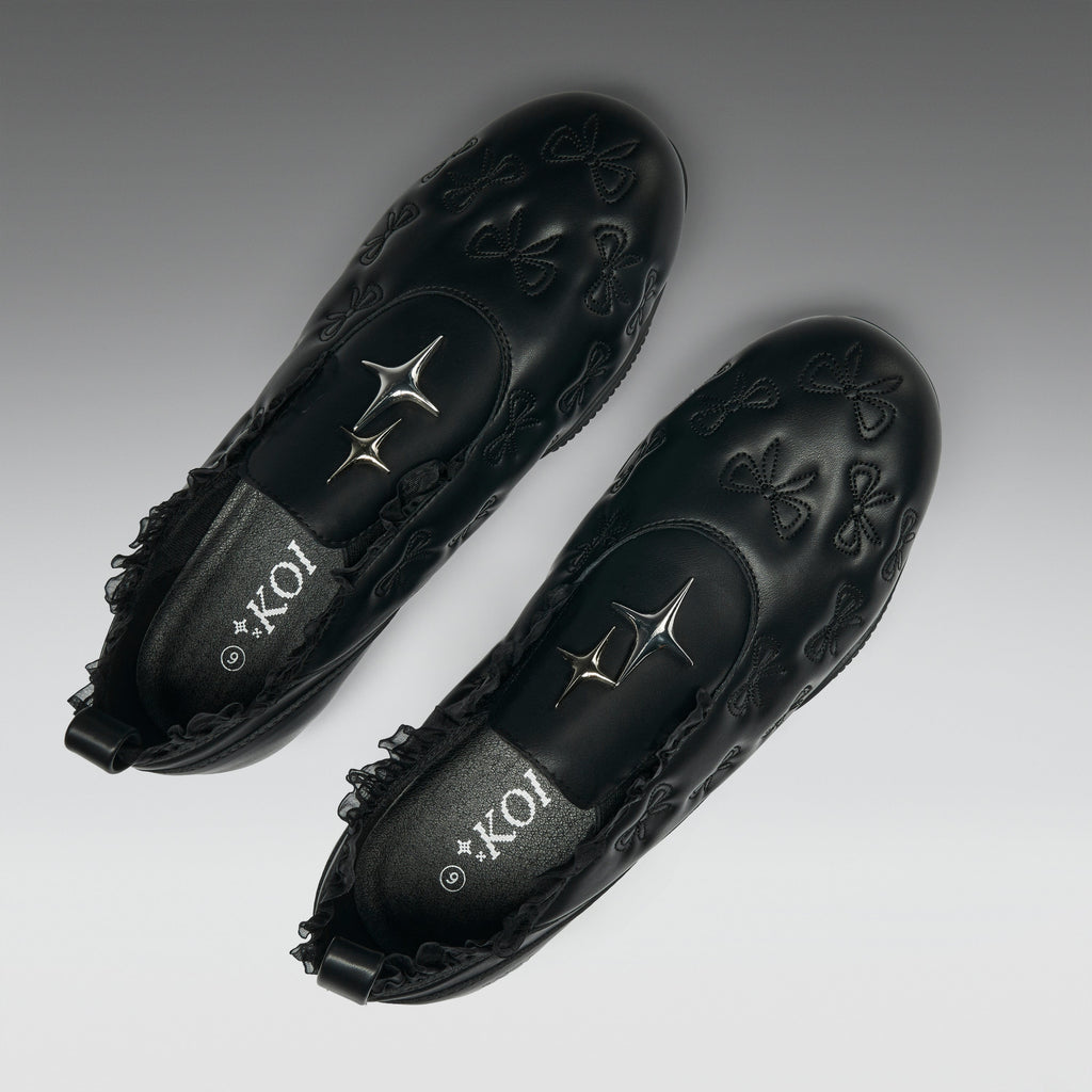 KOI Heartbreaker Sporty Slip On Shoes- Black