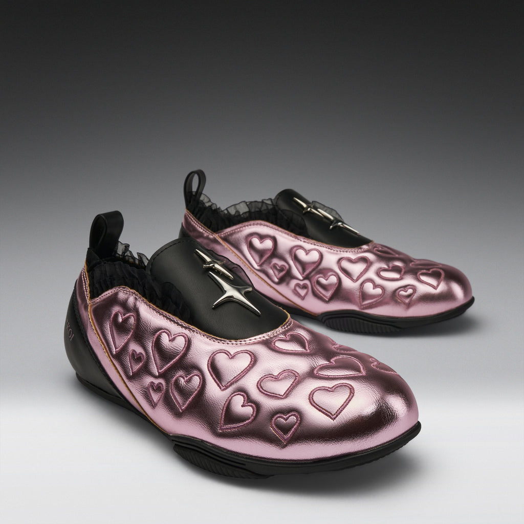 KOI Heartbreaker Sporty Slip On Shoes- Pink-Clearance