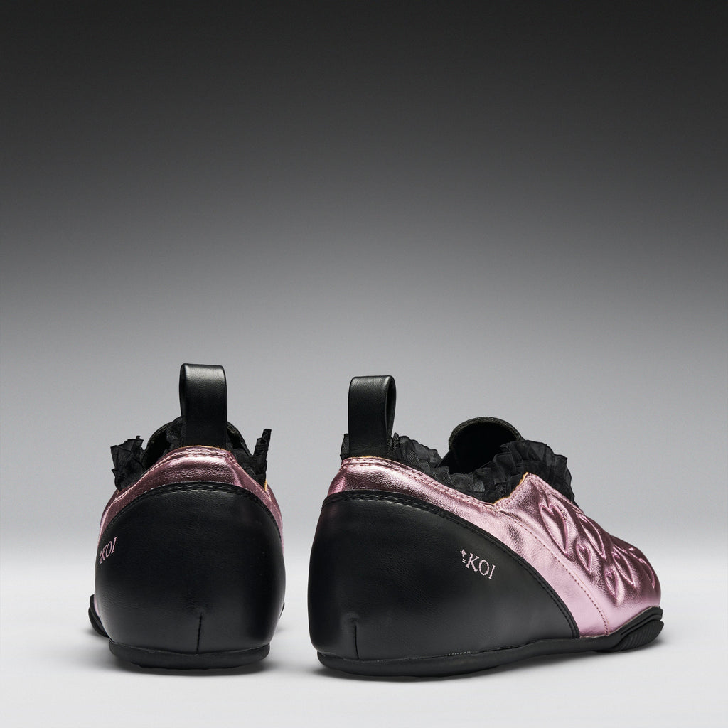 KOI Heartbreaker Sporty Slip On Shoes- Pink-Clearance