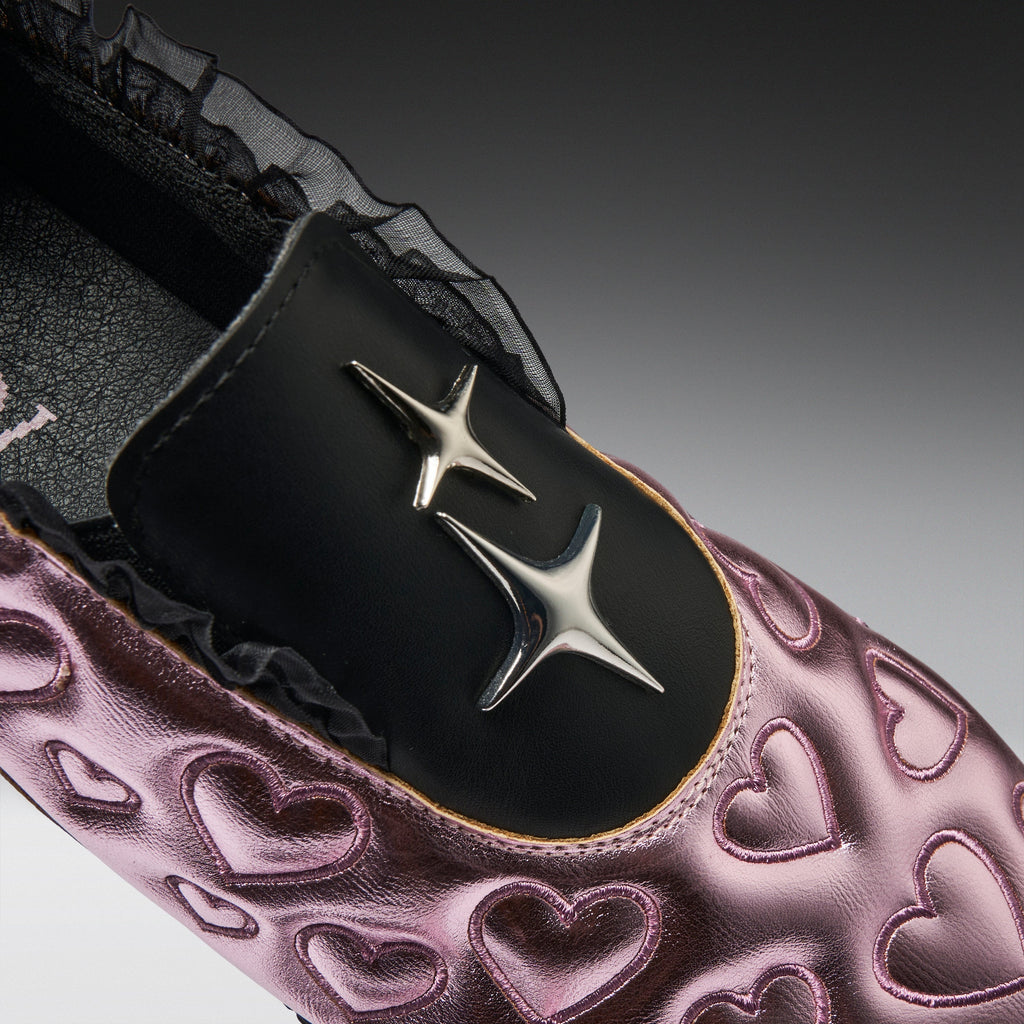 KOI Heartbreaker Sporty Slip On Shoes- Pink-Clearance