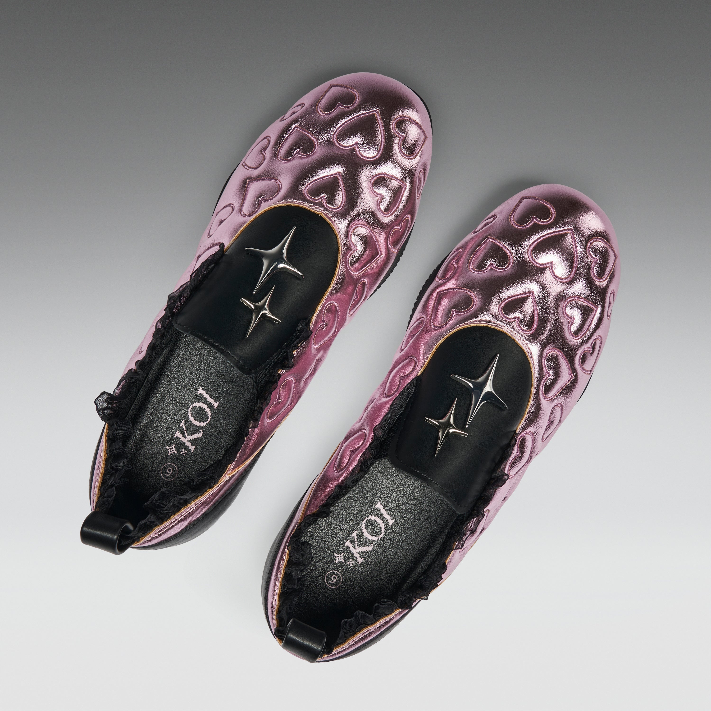 KOI Heartbreaker Sporty Slip On Shoes- Pink-Clearance