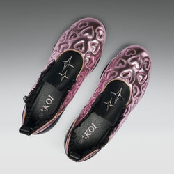 KOI Heartbreaker Sporty Slip On Shoes- Pink