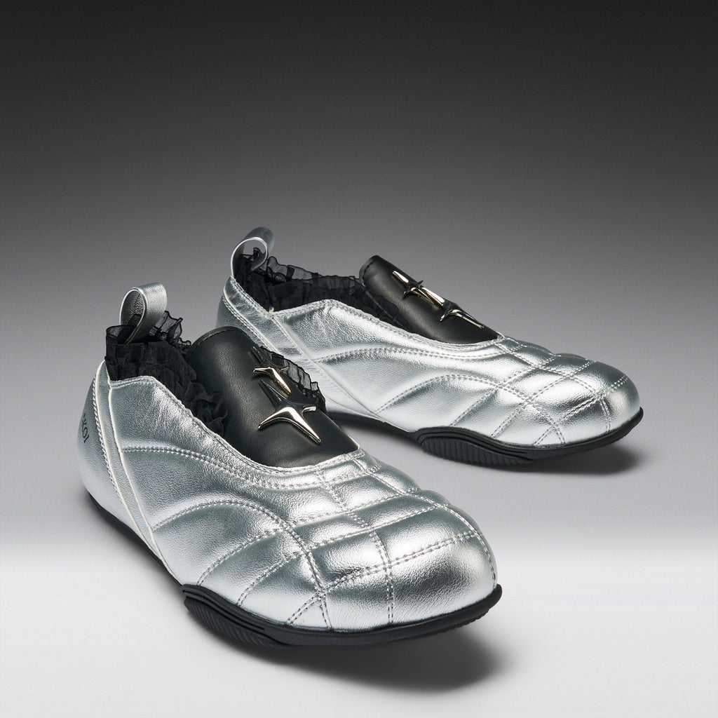 KOI Heartbreaker Sporty Slip On Shoes- Silver