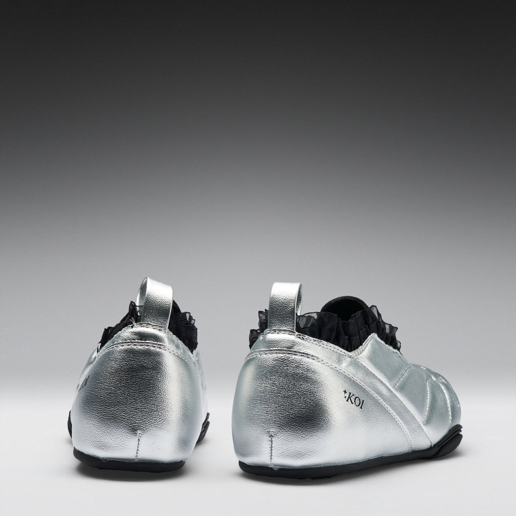KOI Heartbreaker Sporty Slip On Shoes- Silver